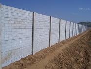6ft above ground height wall with 50mm thick panels and 200x200mm crossection column