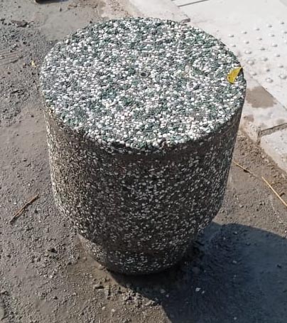 Exposed Aggregate Cylindrical Bollard Type V