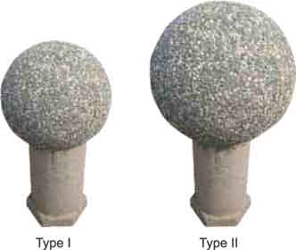 Exposed Aggregate Spherical Bollard Type I and II
